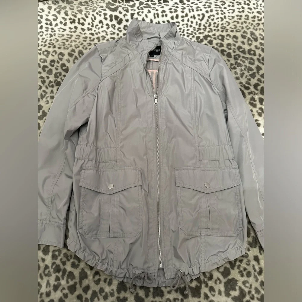 2014 Express Drawstring Utility Jacket in Light Gray Size Small Women’s